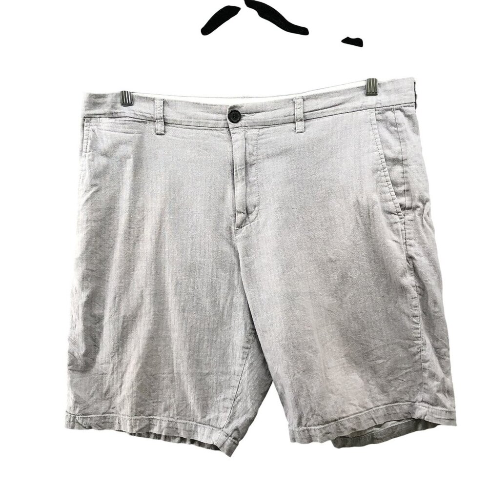 Old Navy Linen Blend Shorts‎ Mens Size 36 Gray Ultimate Slim Flat Front 10''
